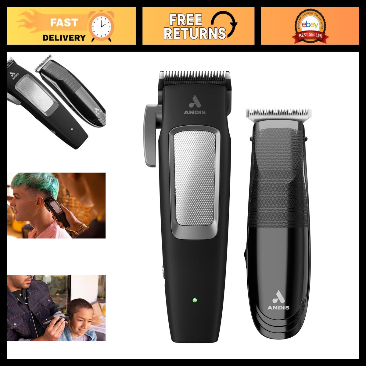 Cordless Hair Clipper & Trimmer Combo Kit - 23-Piece Grooming Set