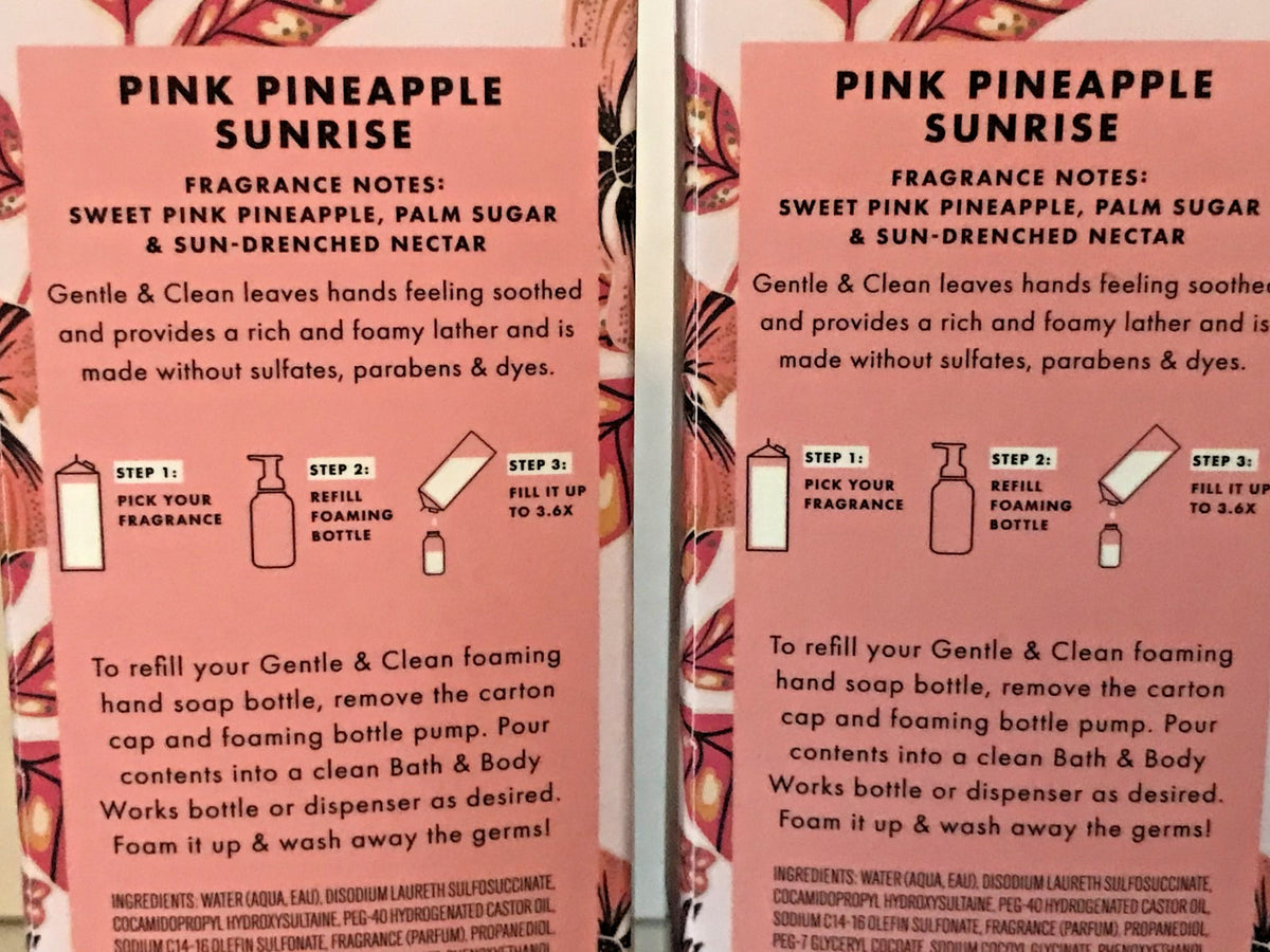 Pink Pineapple Sunrise Foam Hand Soap Refill Cartons - 32 oz, 2 Pack