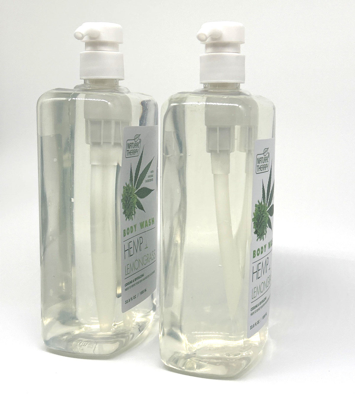 Natural Therapy Hemp Lemongrass Hydrating Body Wash 2-Pack - Deep Moisturizing