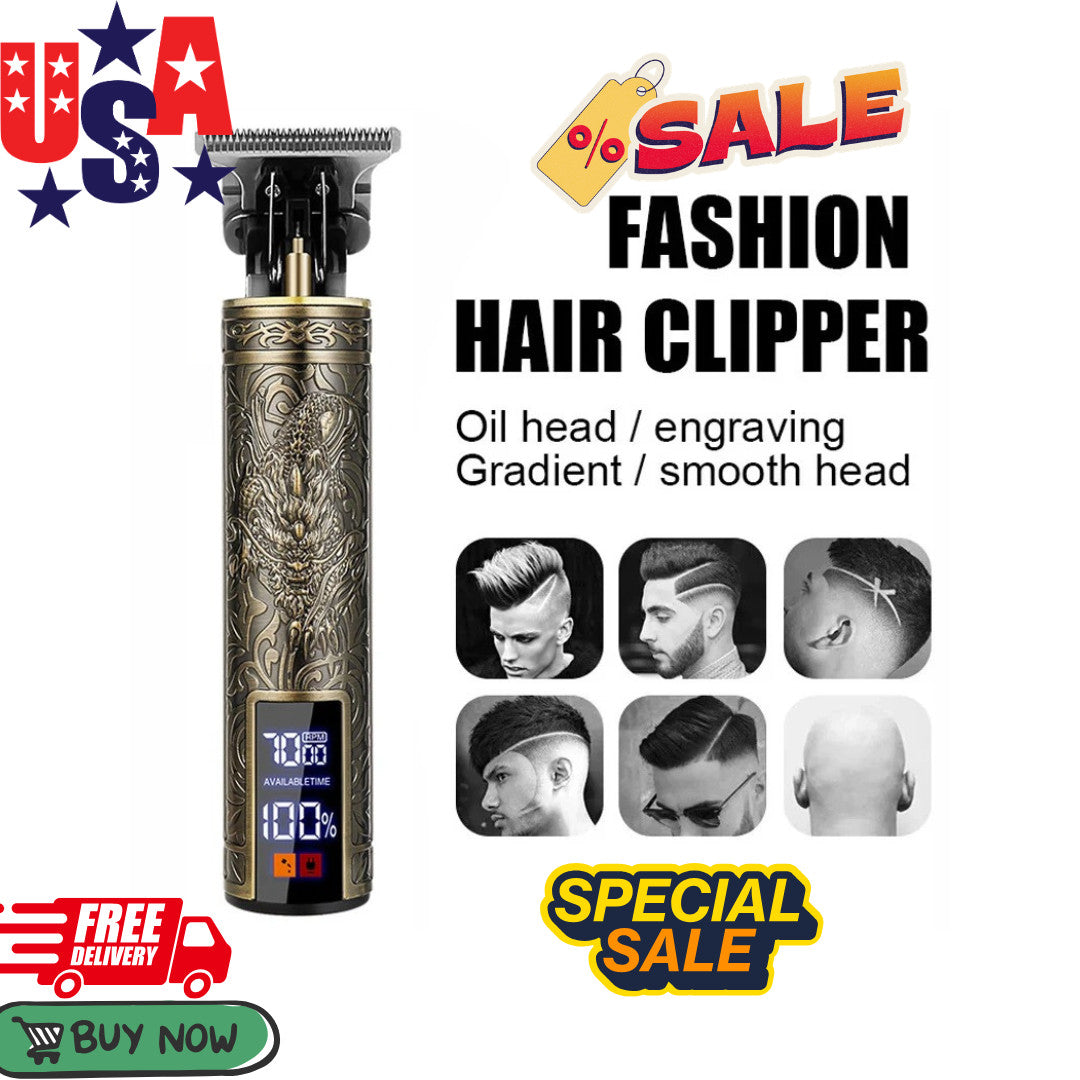 Cordless Professional Hair Clippers for Men with T-Blade & Rechargeable Battery