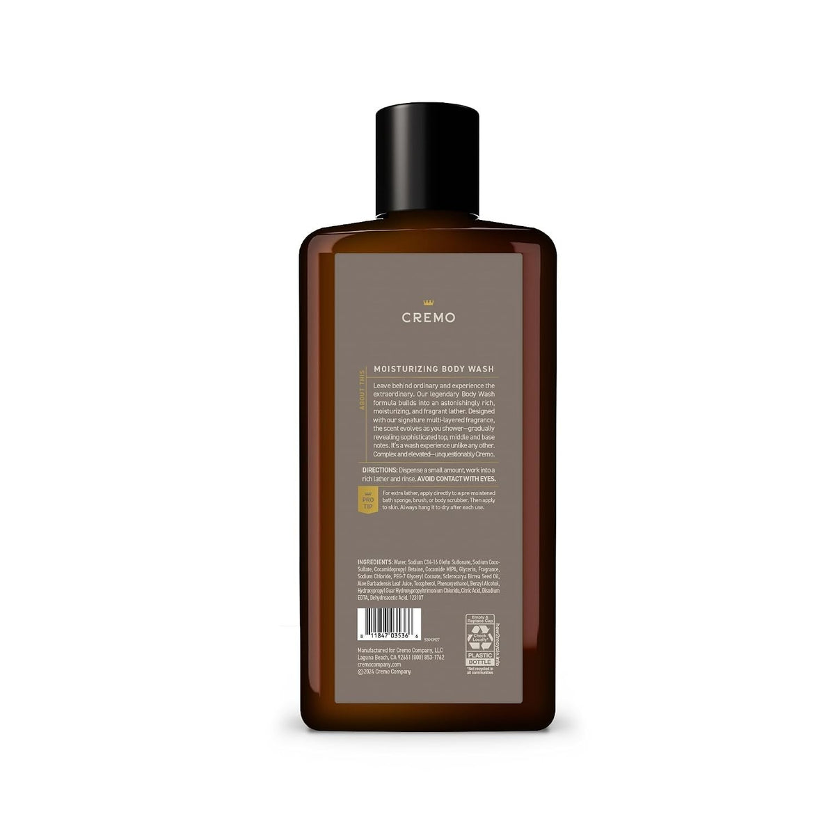 Men's Body Wash Vintage Suede 16 Fl Oz - Fresh, Rich Lather Grooming