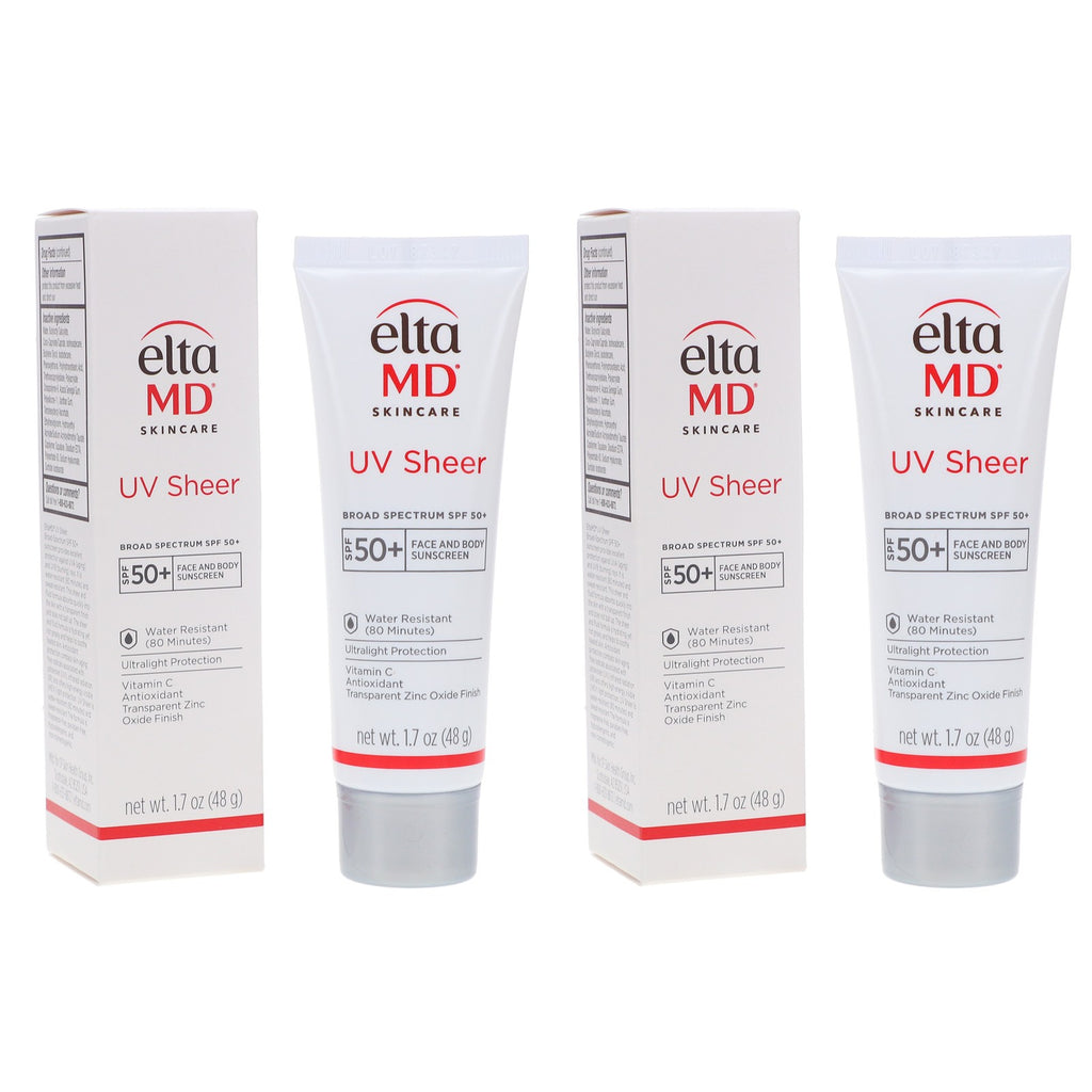 2 Pack EltaMD UV Sheer Broad Spectrum SPF 50+ Facial Sunscreen 1.7 oz