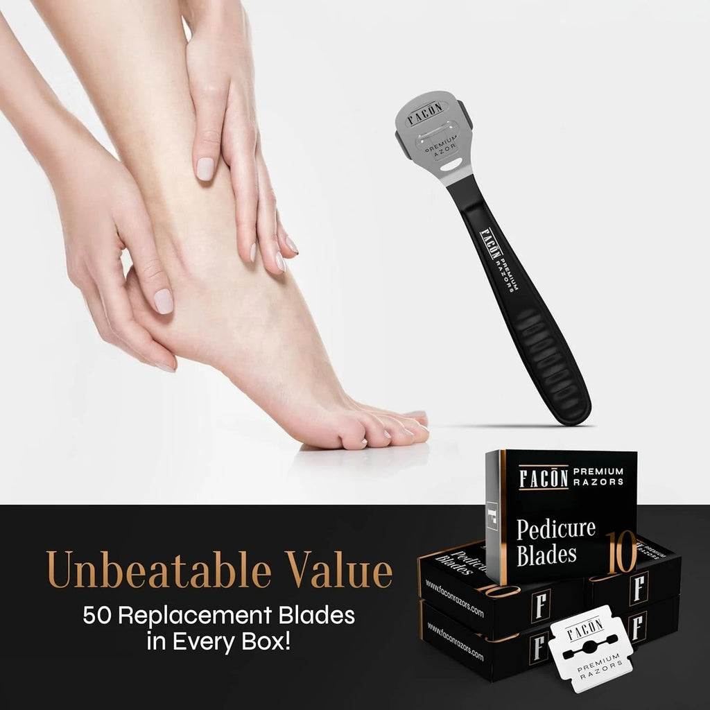 Professional Callus Remover Shaver with 50 Blades - Pedicure Foot Tool