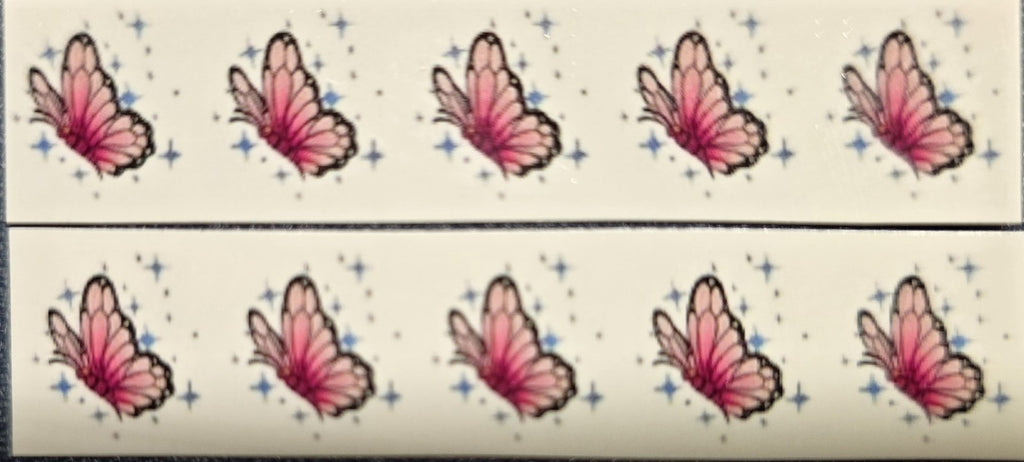 Pink Butterfly Waterslide Toe Nail Decals Set of 10 - Nail Art Accessories