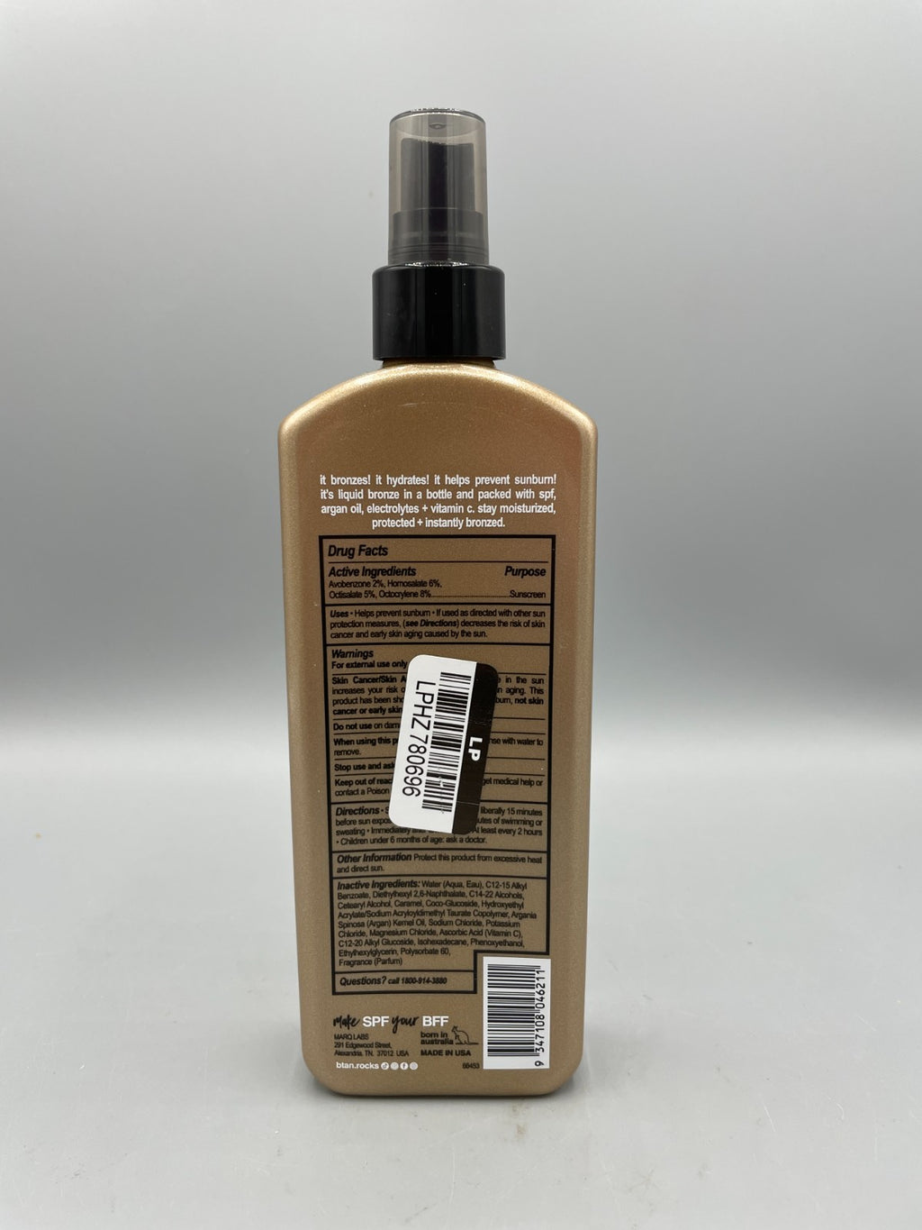 b.tan SPF 7 Sun Tanning Lotion Spray - Bronze in a Bottle, Pack of 2