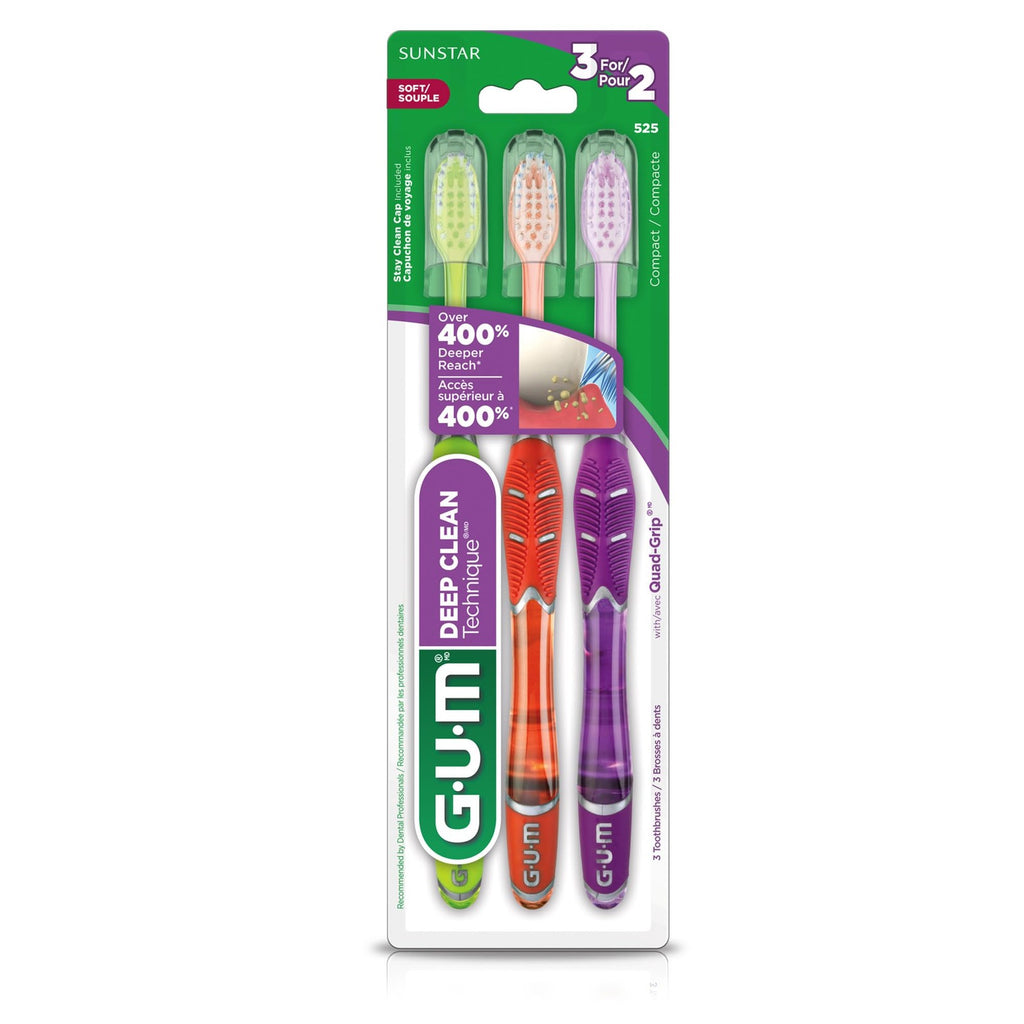 Soft Deep Clean Toothbrush with Compact Head for Adults