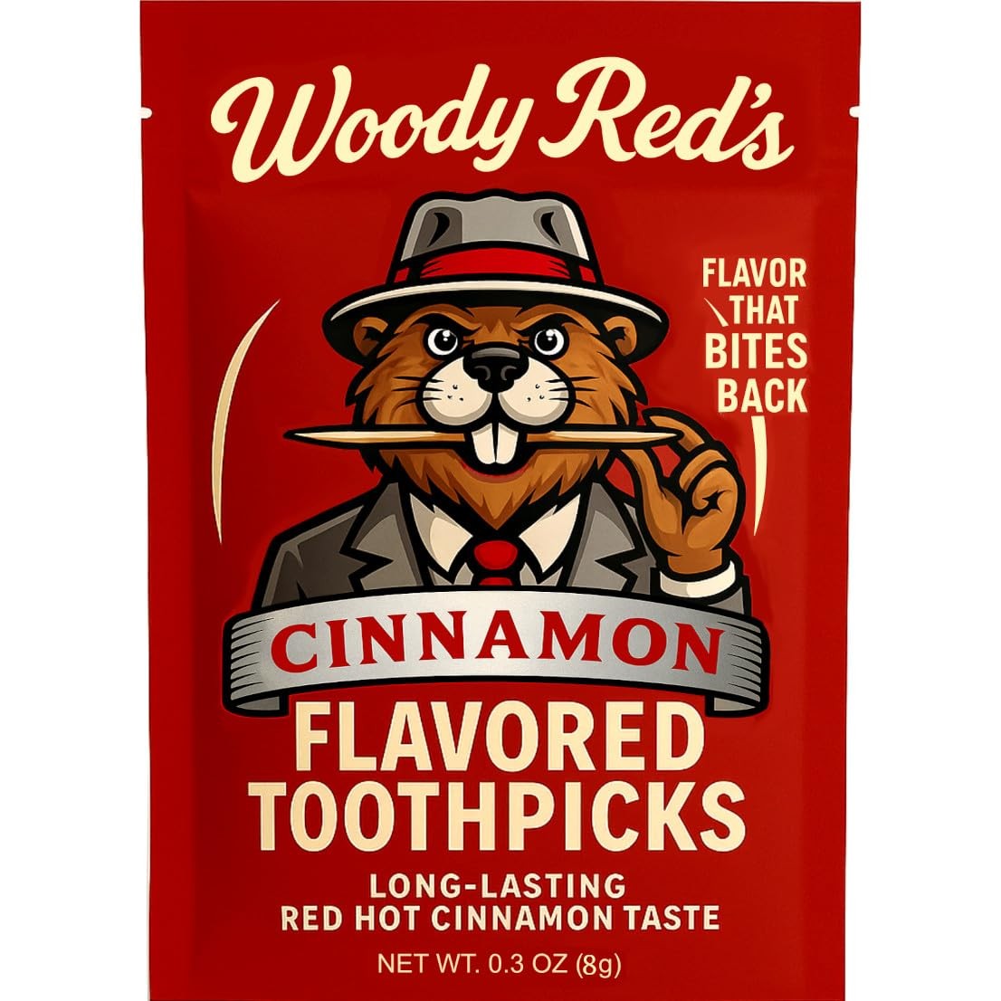 Cinnamon Toothpicks - Woody Red's Flavored Hot Picks, 50 Count