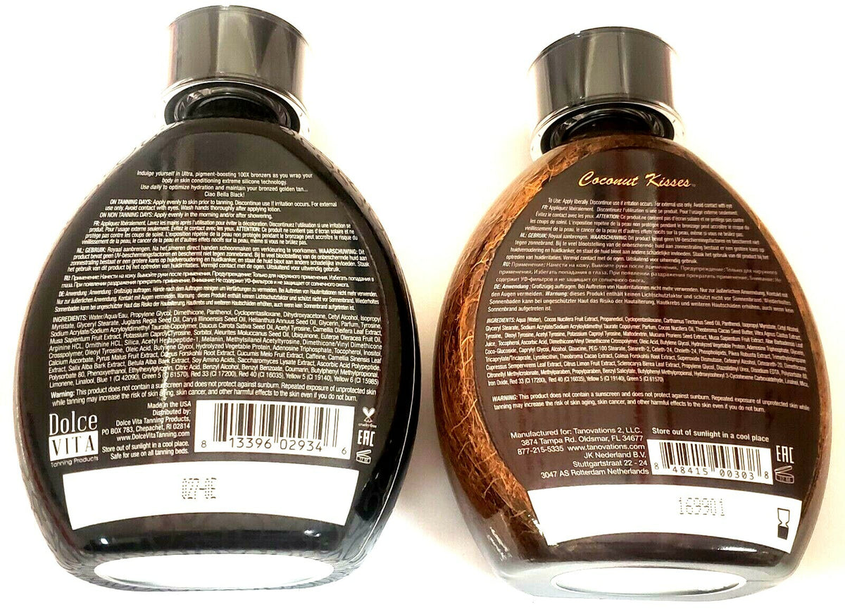 Bronzer & Tanning Lotion Set - Ed Hardy Coconut Kisses & Bella Black 100X
