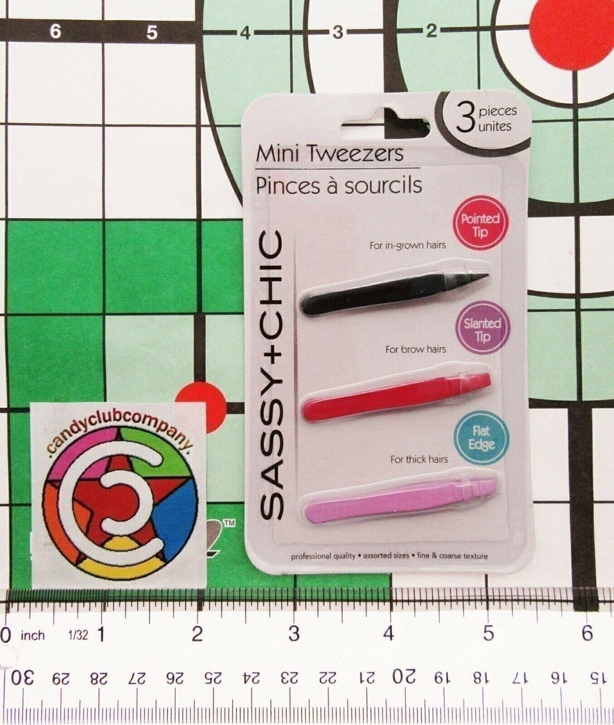 Mini Tweezers Set - 3-Piece Eyebrow, Thick Hair & Ingrown Hair Removal