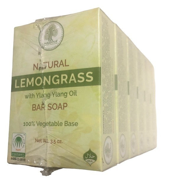Lemongrass Vegetable-Based Bar Soap - Pack of 6 - 3.5 oz Each