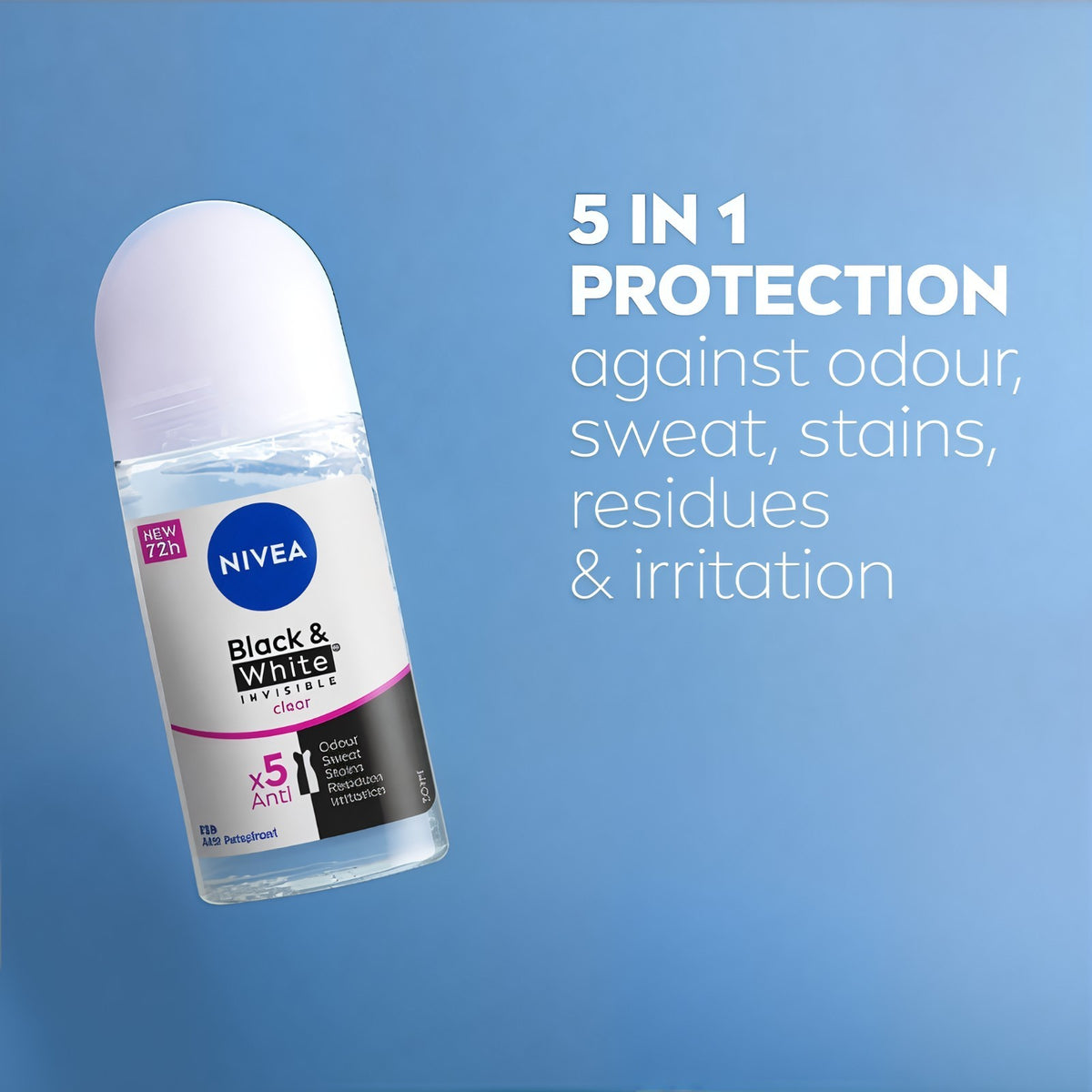 2 Pack Women’s Invisible Clear Roll-On Antiperspirant - 48H Odor & Stain Protection