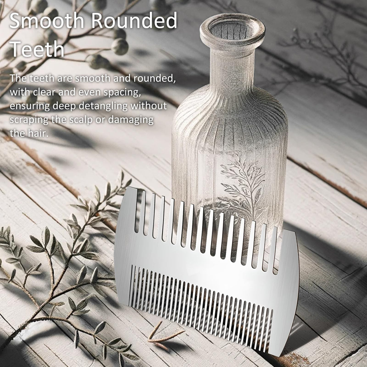 Credit Card-Sized Stainless Steel Comb - Anti-Static Travel Grooming Tool