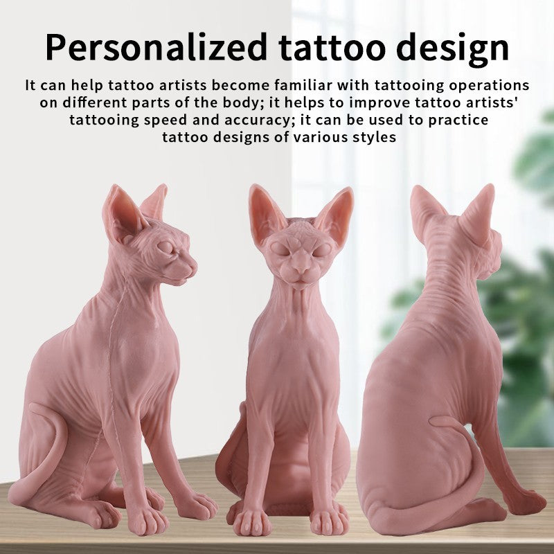 High Simulation Silicone Cat Model Tattoo Practice Skin Premium Rubber