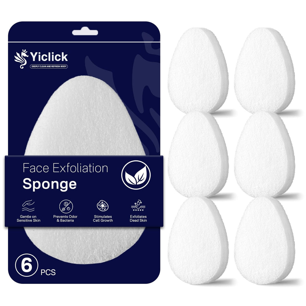 Exfoliating Facial Sponge Pack of 6 - Deep Cleansing & Gentle Scrubbing