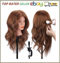 Mannequin Head with 100% Human Hair for Hair Styling Practice - Dark Brown
