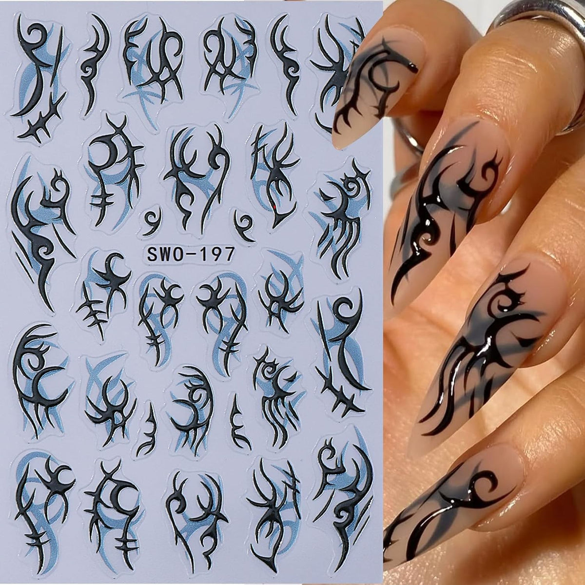 Gothic Halloween Nail Art Stickers 10 Sheets Self-Adhesive Spooky Decals