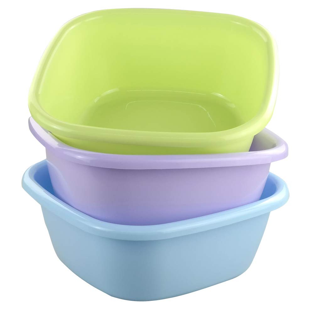 12 Qt Plastic Wash Basin Tubs Set of 3 Commercial Dish Tubs White