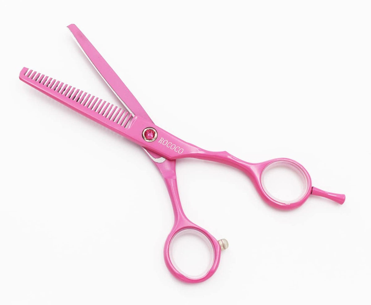 Pink Professional Hair Cutting Scissors & Thinning Shears - 5.5 Inch Set