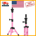 Adjustable Tripod Wig Stand - 25-Inch Mannequin Head Holder in Pink
