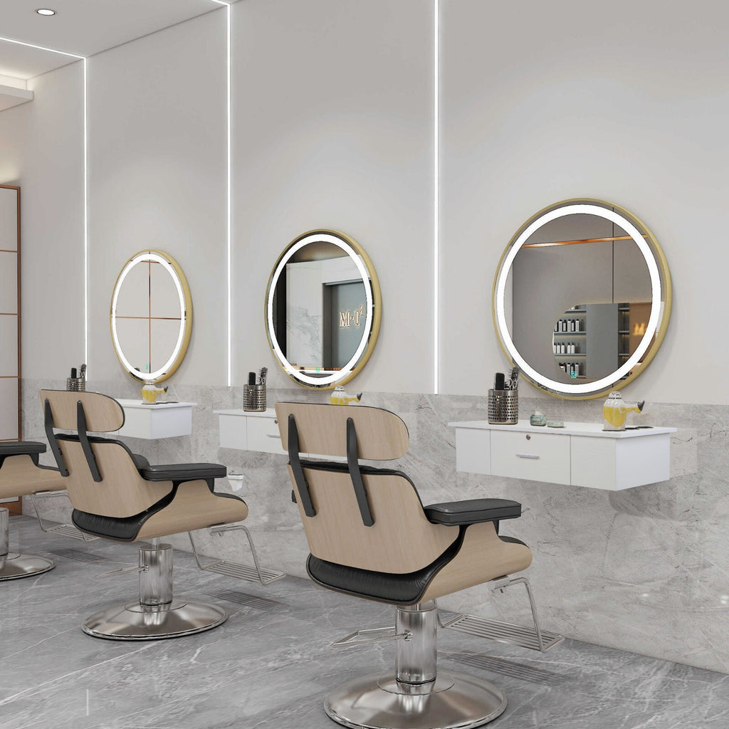 Wall-Mounted Barber Styling Station with Lockable Drawer for Hair Salon