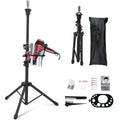 Adjustable Metal Wig Stand Tripod with Tool Tray for Salon & Styling