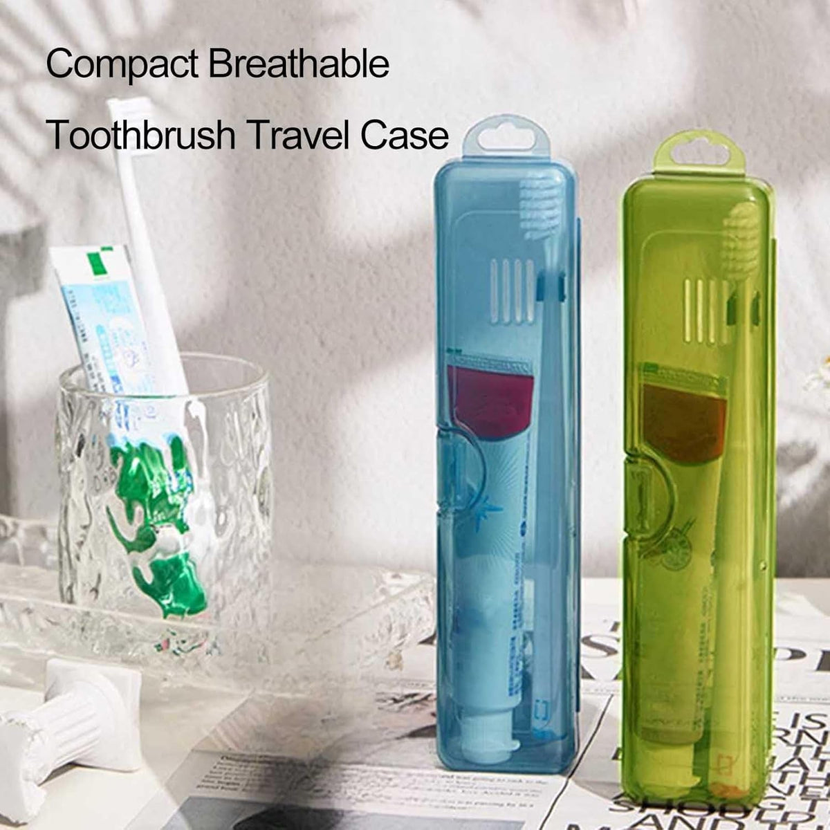 Travel Toothbrush Case 2 Pack Breathable Portable Holder for Camping & Gym