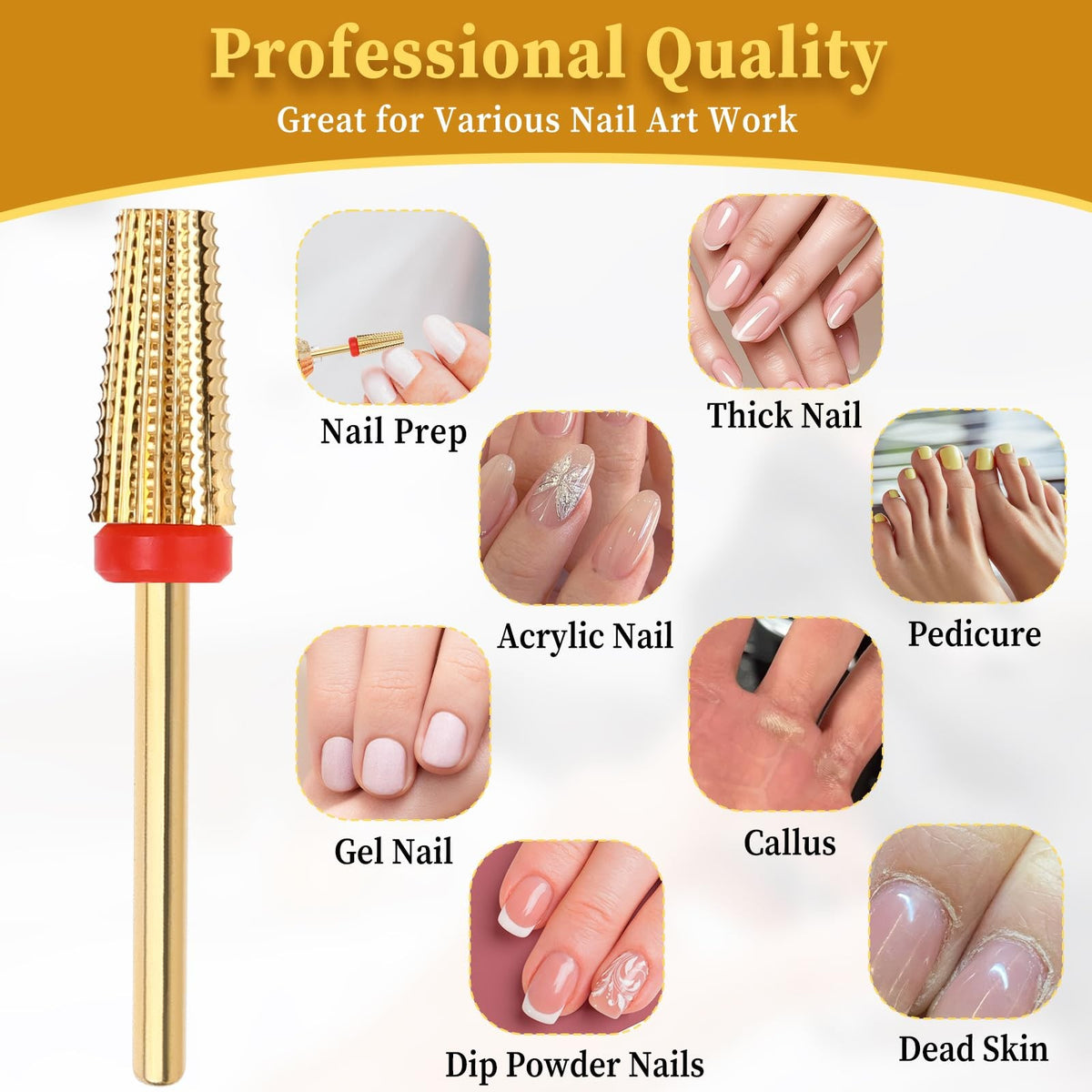 5-in-1 Nail Drill Bits Carbide Tungsten Professional Manicure Tool
