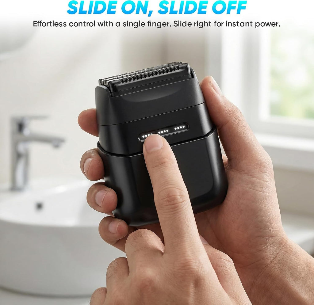 Men's Electric Foil Shaver with 4 Floating Blades, USB-C Rechargeable, Waterproof, Travel-Friendly