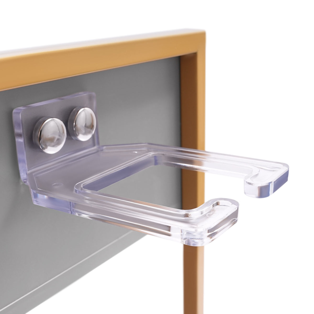 Mobile Salon Storage Cart with 3 Drawers and Hair Dryer Holder - Gold & Gray