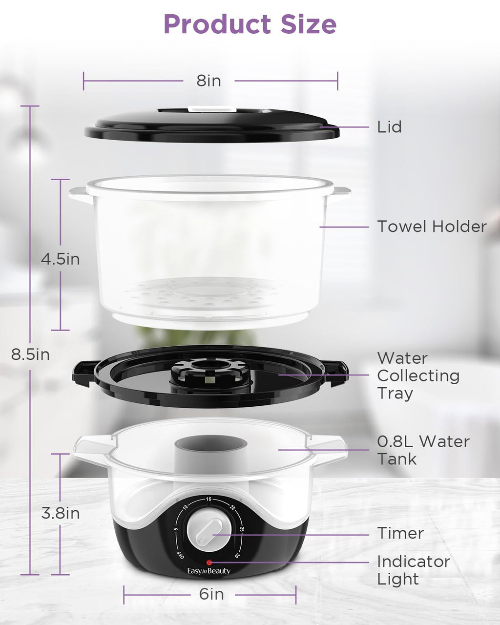 Small Hot Towel Warmer with Transparent Water Tank for Spa and Salon