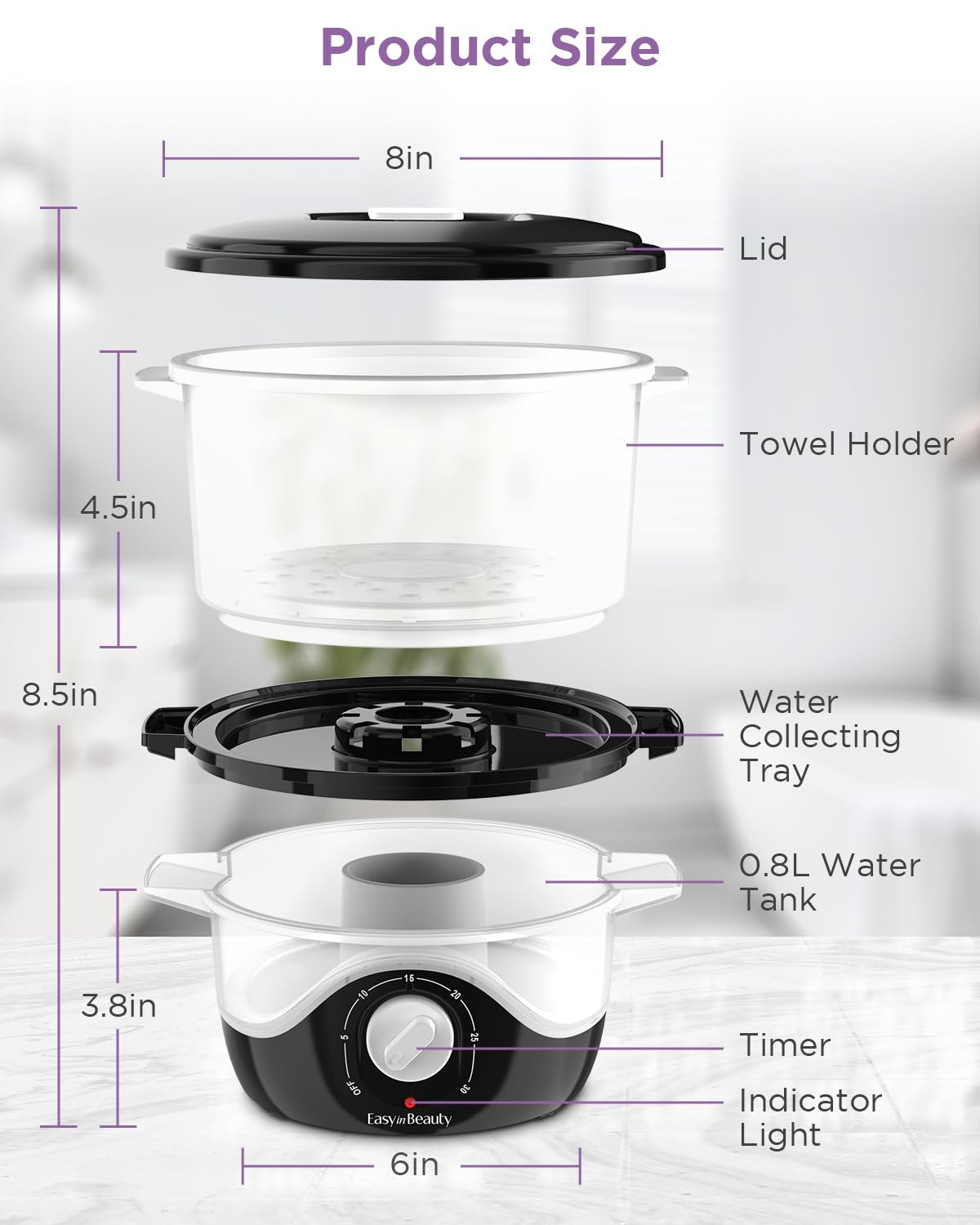 Small Hot Towel Warmer with Transparent Water Tank for Spa and Salon