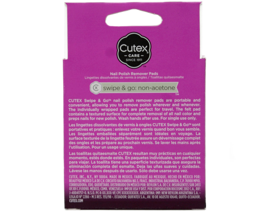 Non-Acetone Nail Polish Remover Pads - 10 Count, 4 Pack