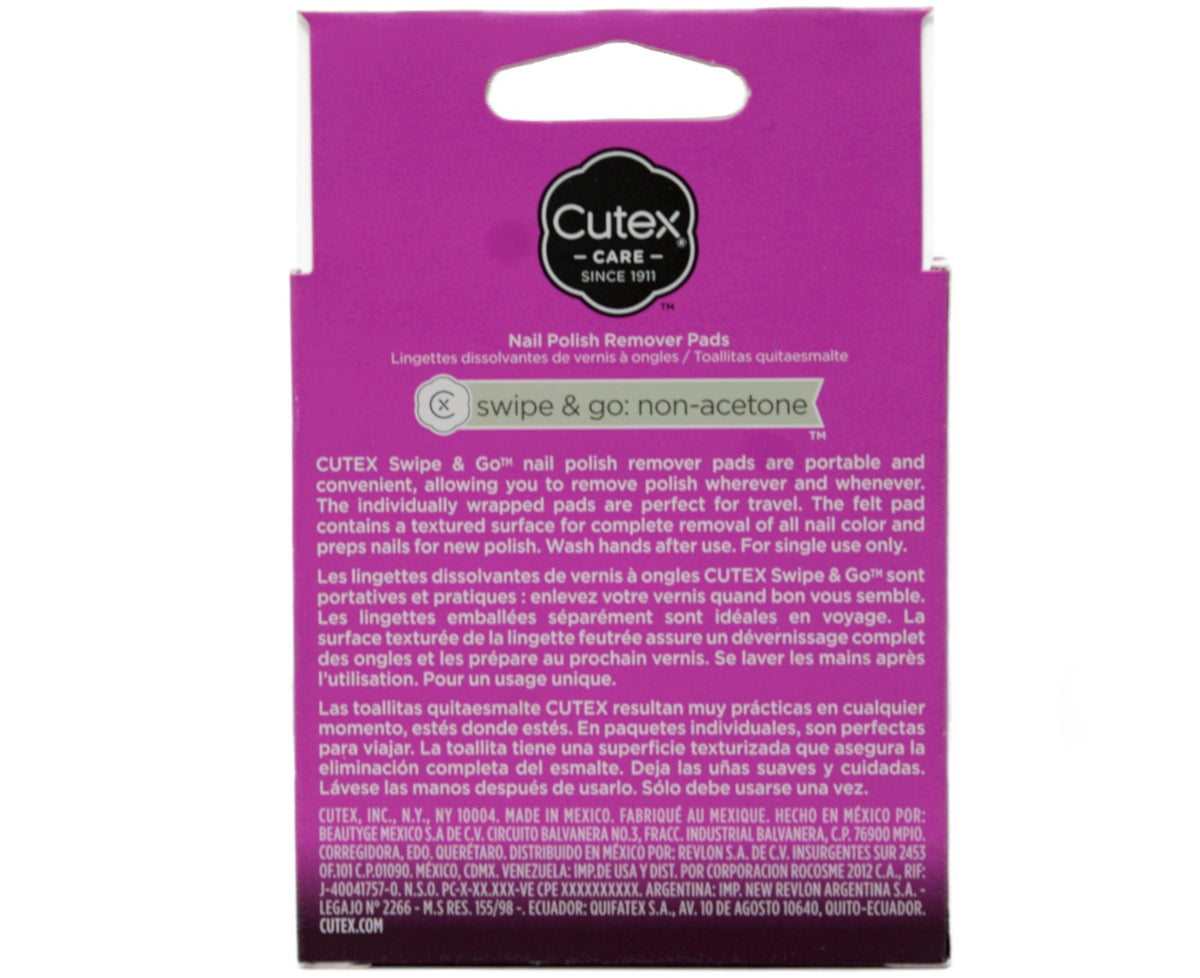 Non-Acetone Nail Polish Remover Pads - 10 Count, 4 Pack