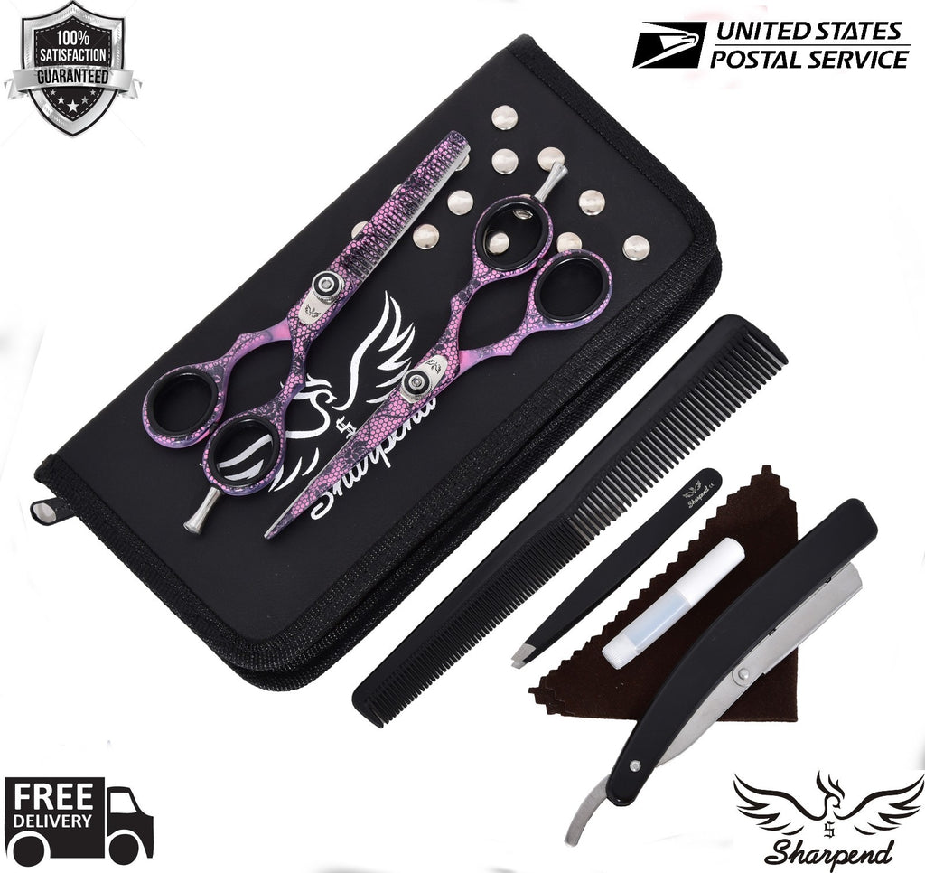 Professional Hairdressing Thinning & Cutting Scissors Set 5.5" with Case