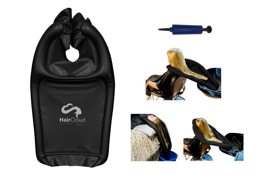 Inflatable Shampoo Funnel Cape with Pump for Hair Washing in Salon & Home