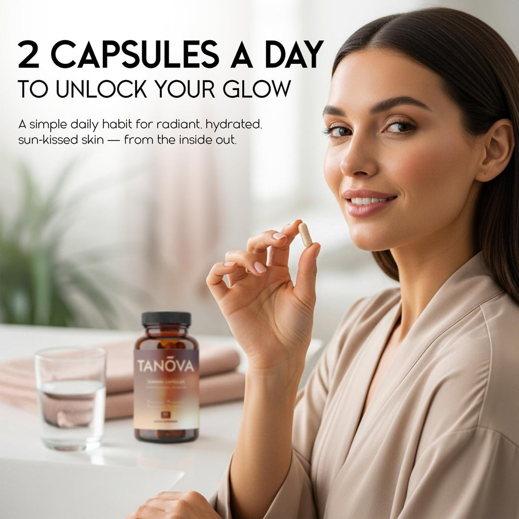 Natural Tanning Pills for Glowing Skin - Supports Melanin & Hydration