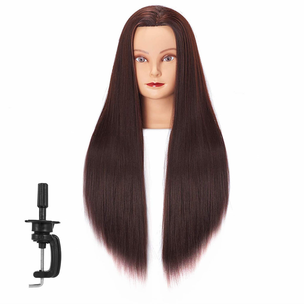 Cosmetology Mannequin Head for Hairdressing Training with Human Hair - 26-28 Inches