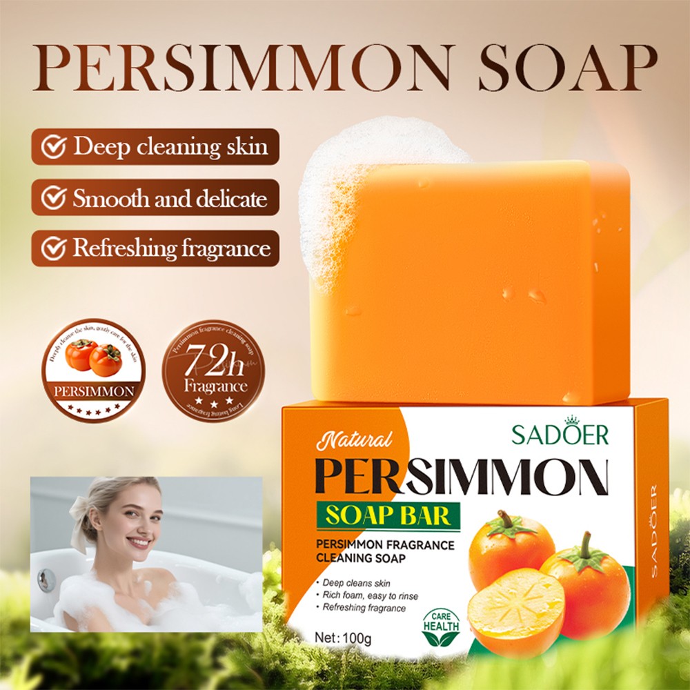 Persimmon Soap Bar for Body Odor Control & Skin Refreshing - 3 Pack