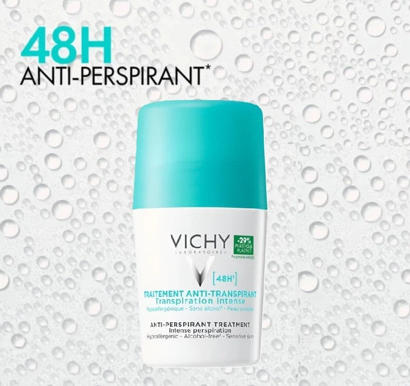 Vichy 48H Anti-Perspirant Roll-On Deodorant for Sensitive Skin - 2 Pack