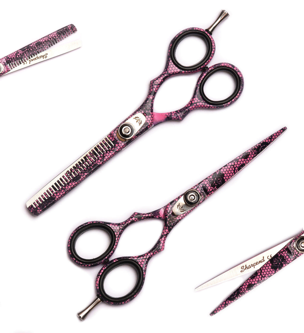 Professional Hairdressing Thinning & Cutting Scissors Set 5.5" - Purple