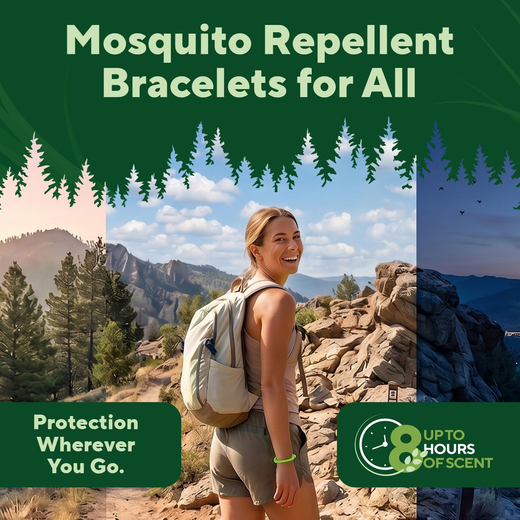 Outdoor Bracelets with Citronella & Lemongrass - 10 Pack for Camping & Hiking