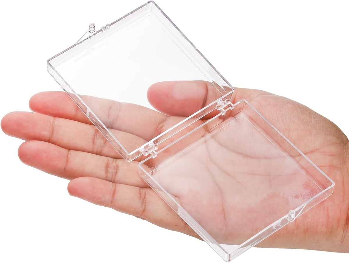Clear Acrylic Press On Nails Storage Box with Adhesive Tape - Salon Use