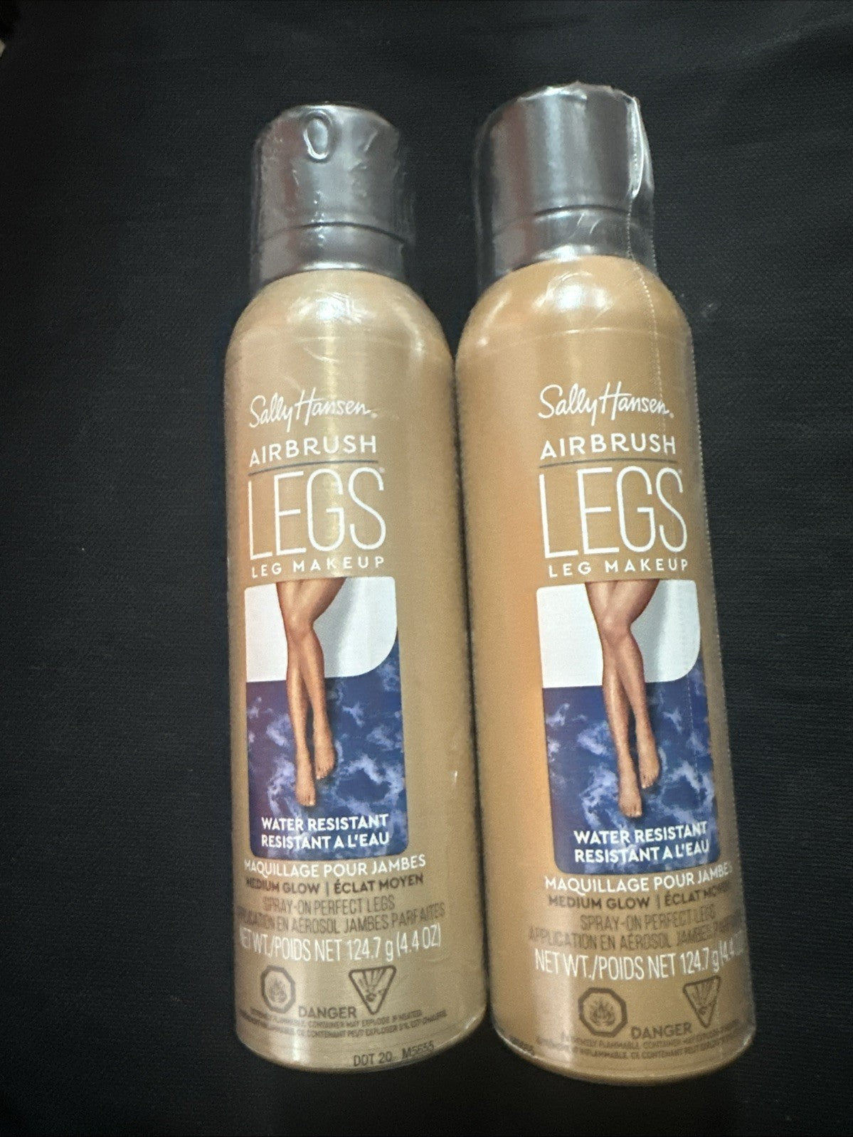 Sally Hansen Airbrush Legs Spray-On Leg Makeup Medium Glow, 4.4 oz - Lot of 2