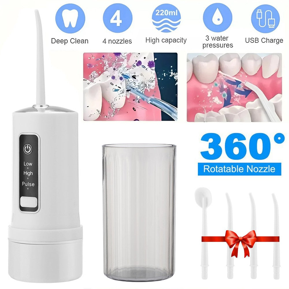 Cordless Water Flosser Dental Oral Irrigator Travel Teeth Cleaner 230ML