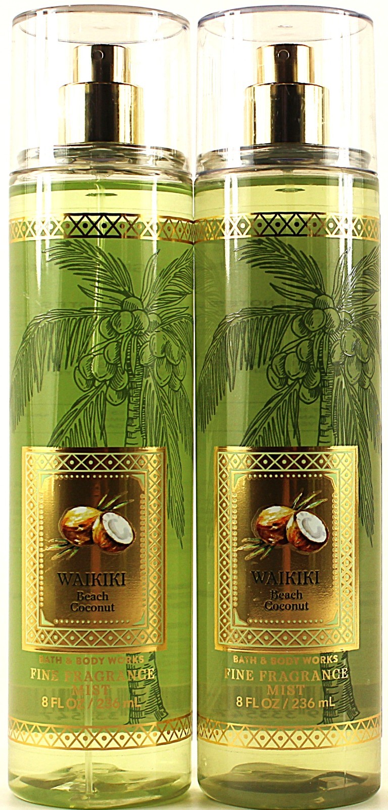 Bath & Body Works Waikiki Beach Coconut Body Mist Spray 8oz - Pack of 2