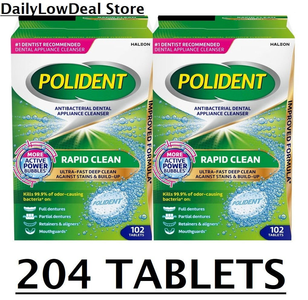 Polident Denture Cleanser Tablets 102 Count - Rapid Oral Hygiene