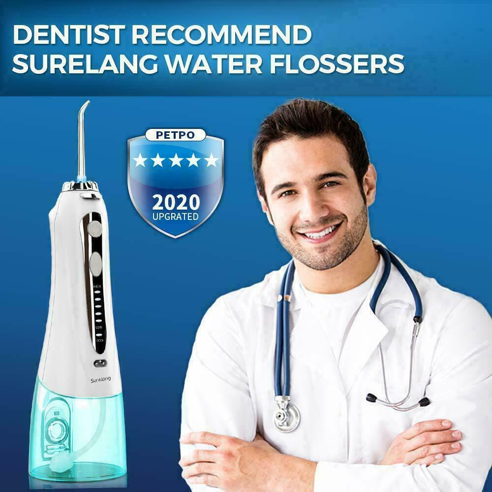 Electric Water Flosser Oral Irrigator with 5 Modes Rechargeable USB Waterproof
