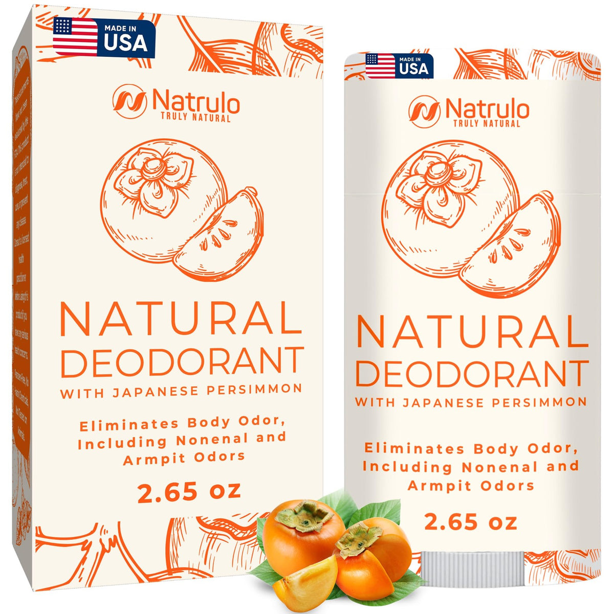All-Natural Persimmon Deodorant for Whole Body - Aluminum-Free, Cruelty-Free