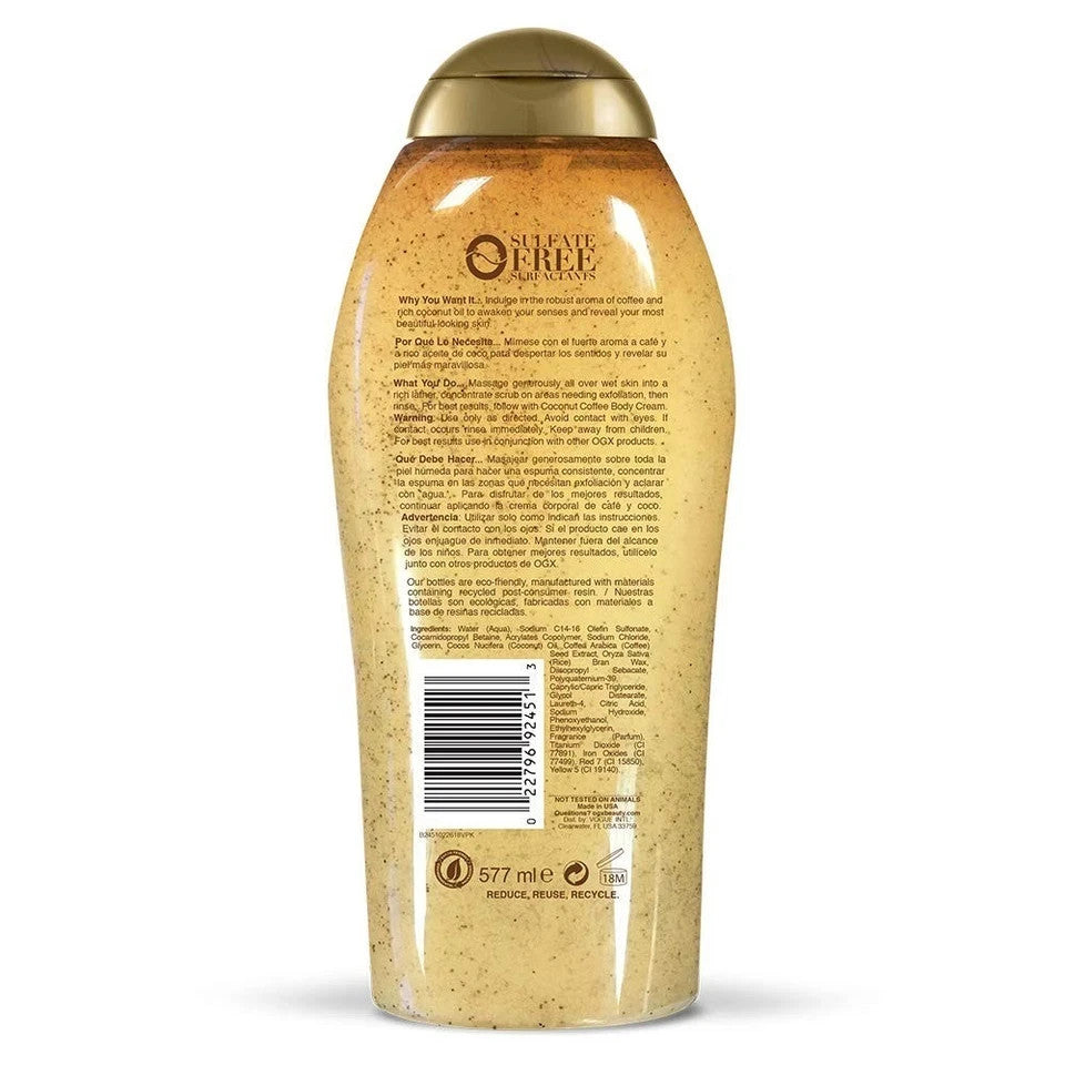 OGX Coconut Coffee Body Wash & Exfoliating Scrub - 19.5oz