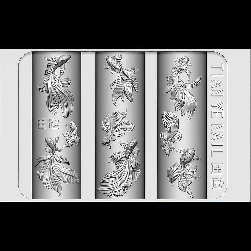 3D Fish Nail Art Molds Silicone Nail Design Tool for Gel, Acrylic & Resin